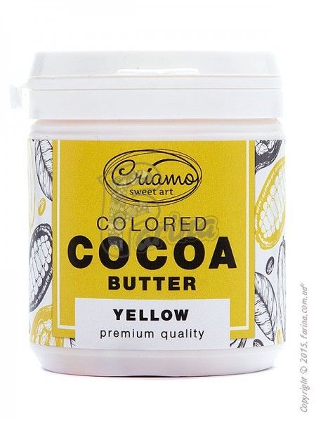 Краситель пищевой для шоколада на основе какао-масла Criamo Желтый/Yellow 160g< фото цена